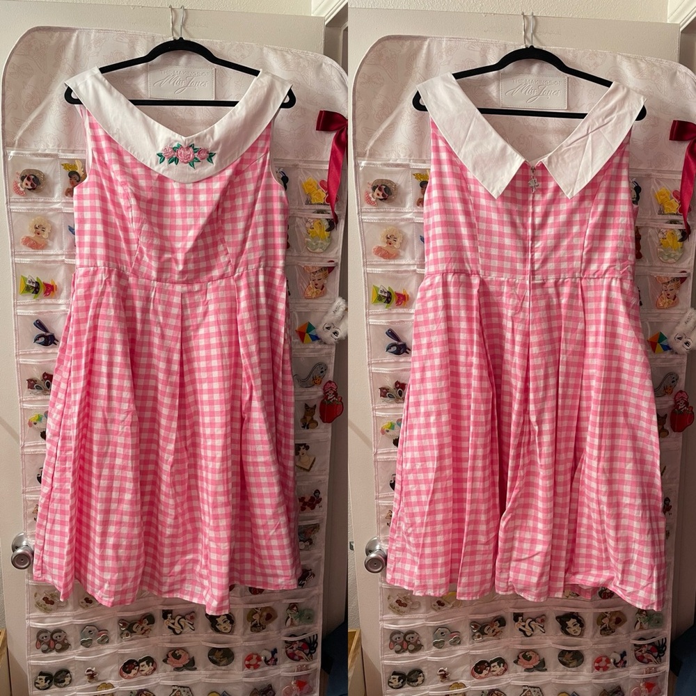 NWT Barbie Unique Vintage Pink Gingham Cotton Dancing Doll Swing Dress - Picture 6 of 13